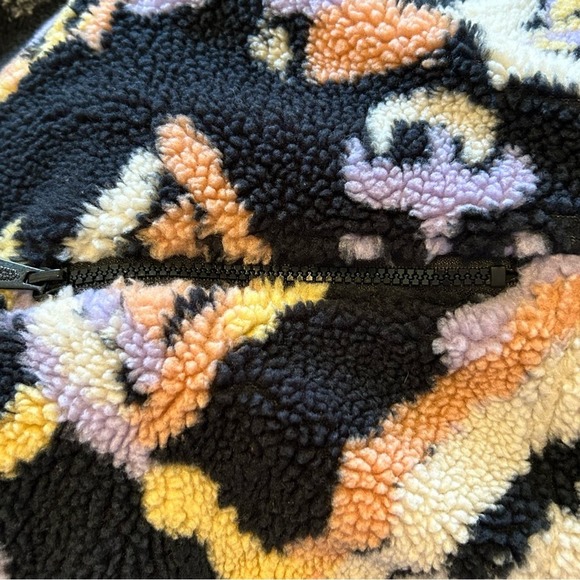 Free People Hit The Slopes Rocky Ridge Fleece Jacket Black Combo Size M - Picture 10 of 16